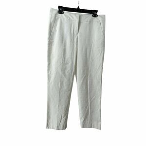 Mercer & Madison White Crop Trouser Pants Womens Size 10 Textured Career Casual
